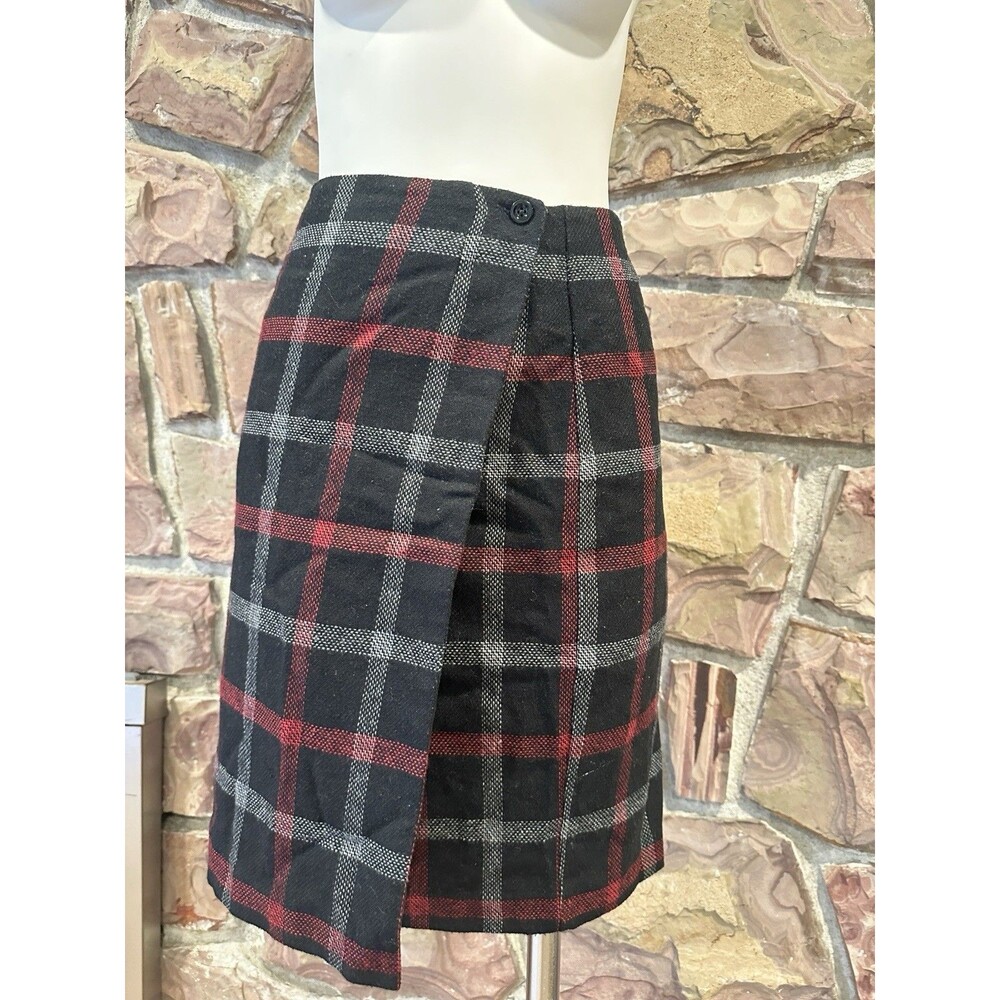 Requirements Vintage Tartan Plaid Pleated Midi Skirt Women’s Size 12